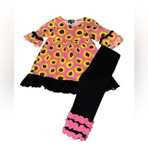 Simply Southern Toddler Girl Sunflower Outfit